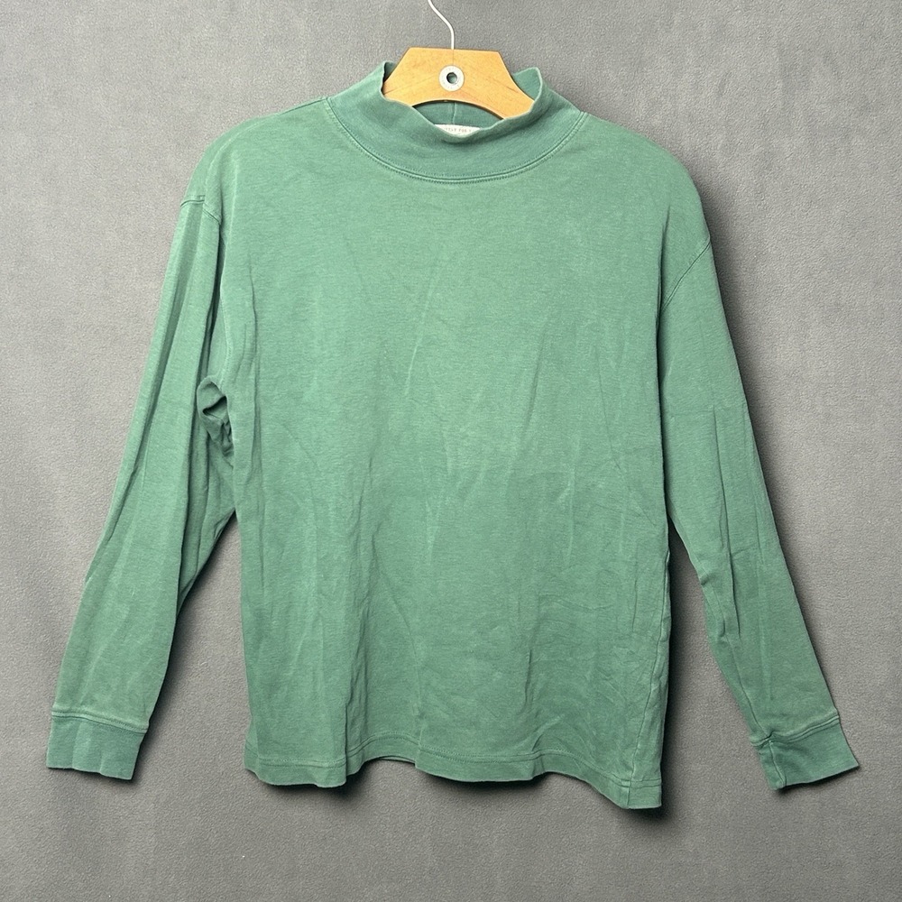 VTG Lord & Taylor 100% Cotton Green Turtleneck Sweater Womens Size L Made in USA